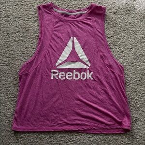 Reebok Women's Magenta Muscle Tee with open slit back